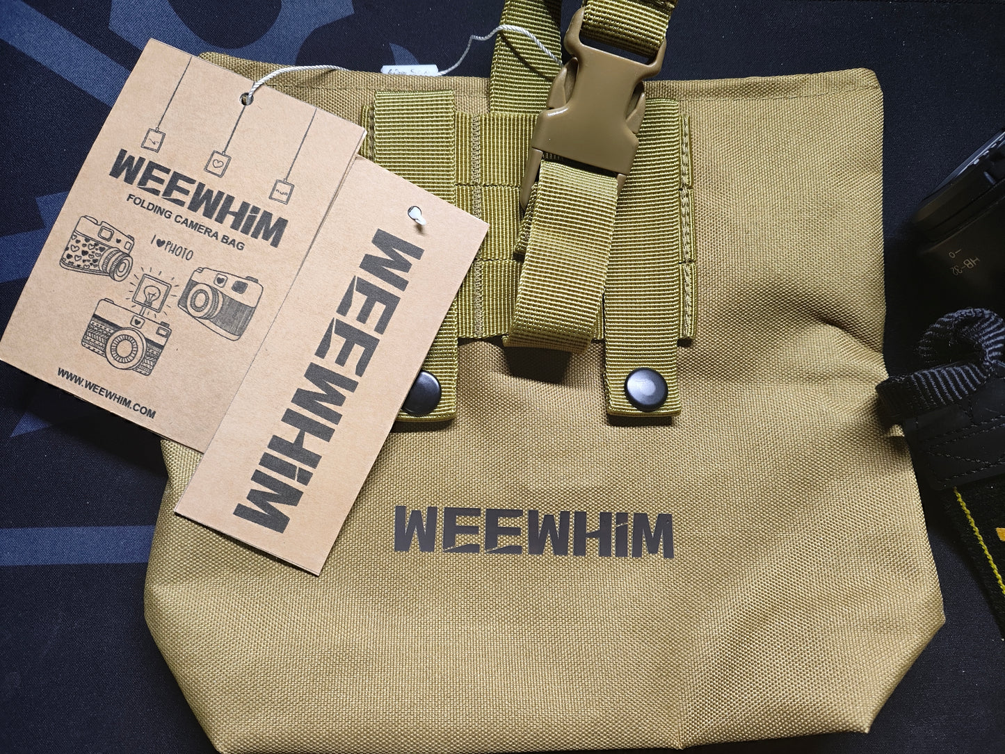 WEEWHIM Camera Bag, SLR DSLR Canvas Camera Case, Vintage Padded Camera Shoulder Bag with Rain Cover for Women and Men, Khaki